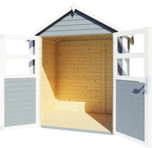 Open houten tuinhuis met dubbele deur