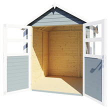 Open houten tuinhuis met dubbele deur