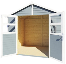 Open houten tuinhuis met dubbele deur