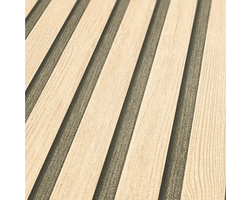 Close-up van een houten lambrisering met een ribbeldesign