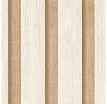 Behang met streepmotief en houtlook