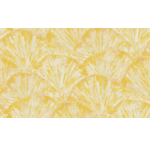 Geel vliesbehang met abstract patroon