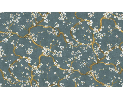 Behang met bloemmotief en takpatronen