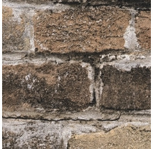 Close-up van een behang met baksteenmotief