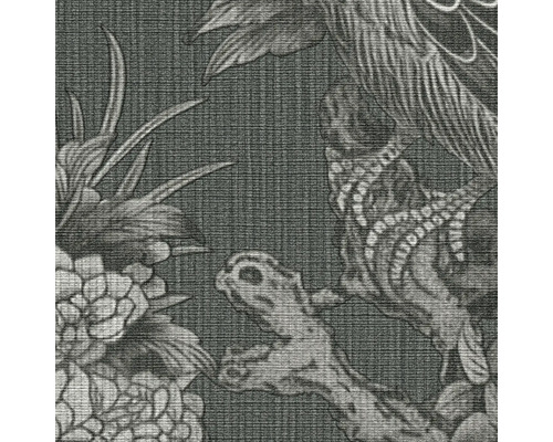 Close-up van een behang met vogel- en bloemmotief