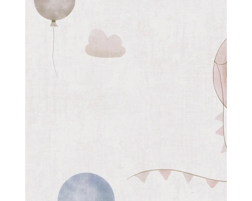 Kindertapete met ballonnen, wolken en slingers