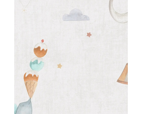 Illustratie met ijs, wolken en sterren