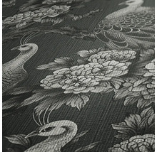 Behang met pauwen en bloemmotief