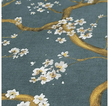 Behang met bloemmotief van takken en bloemen