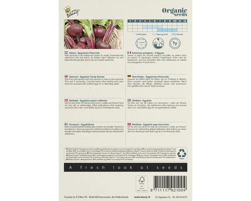 Buzzy Organic Rode bieten zaden verpakking