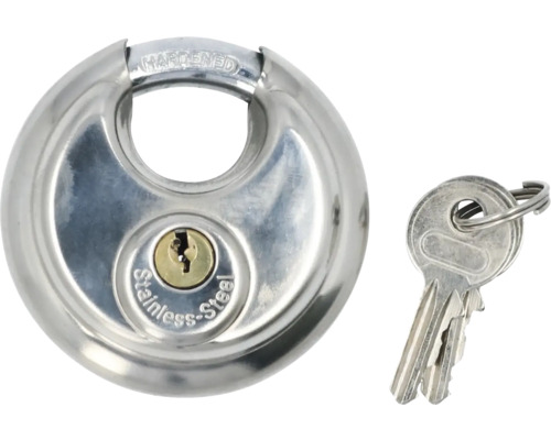 Schijfslot van roestvrij staal met sleutels
