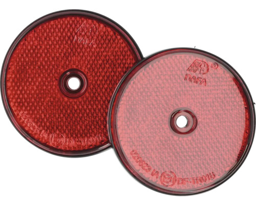 Twee ronde, rode reflectoren
