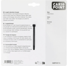 Carpoint lengtedriehoek set, rode reflectoren van kunststof