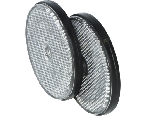 Twee ronde reflectoren voor fietsen of aanhangers