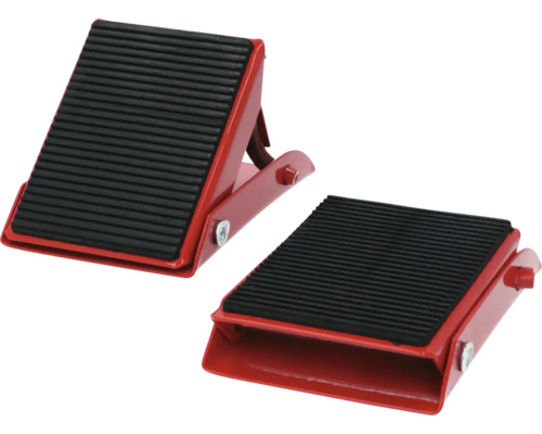 Twee wielkeggen van metaal met rubberen oppervlak voor voertuigbeveiliging