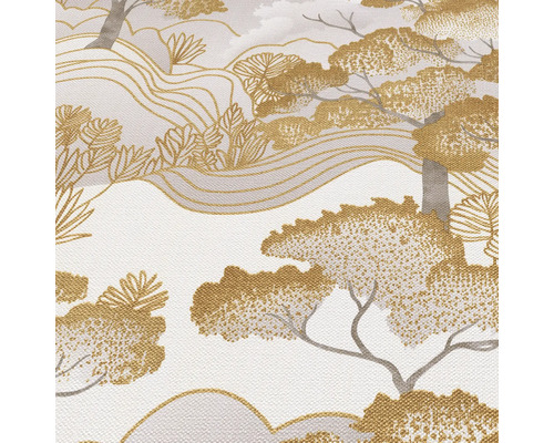 Behang met boom- en landschapsmotief