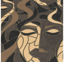 Behang met abstract vrouwengezichtpatroon