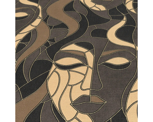 Behang met abstract vrouwengezichtpatroon