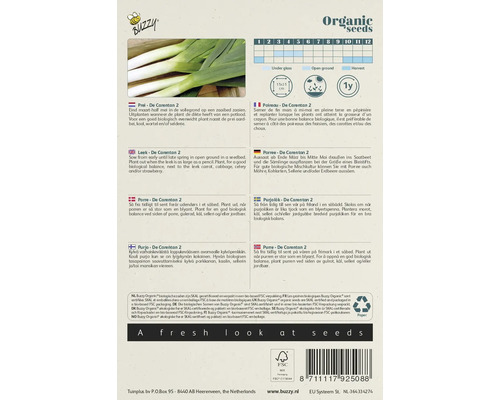 Buzzy Organic Prei De Carentan 2 zaadverpakking
