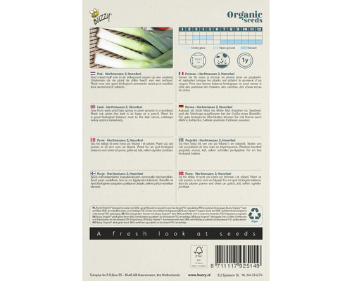 Zaadverpakking voor Herfstreuzen 2 Hannibal prei