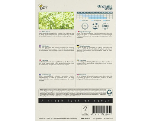 Biologische zaden voor wilde rucola