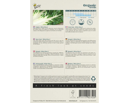 Buzzy Organic White Silver 2 snijbietzaden verpakking