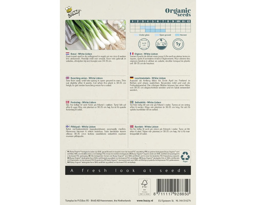 Buzzy Organic White Lissabon zaadverpakking voor lente-uitjes