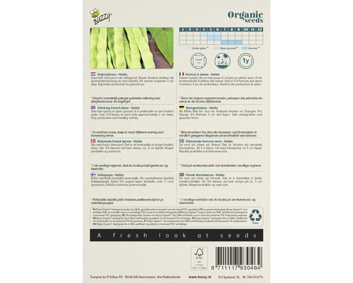 Buzzy Organic zaadverpakking stoksnijboon Helda