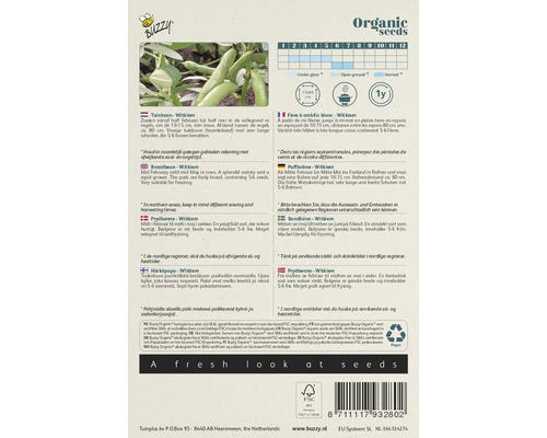 Buzzy Organic zaadverpakking voor tuinboon Witkiem