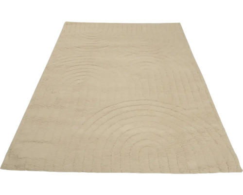Beige vloerkleed met cirkelvormig patroon