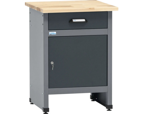 Werkbank onderkast met lade, deur, sleutel en houten blad