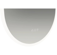 Uitsnede van een spiegel met aanraakschakelaars