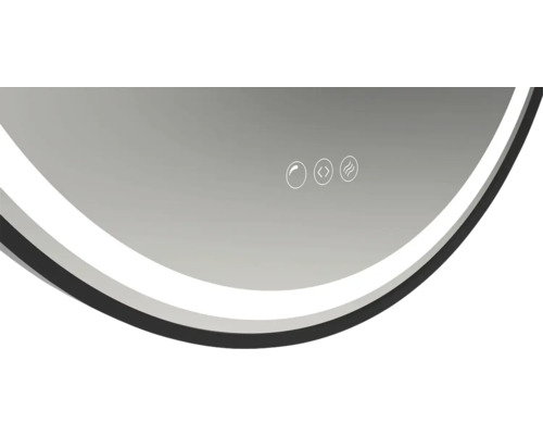 Detailopname van een spiegel met aanraakfunctie voor bediening