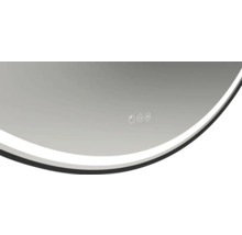 Detailopname van een spiegel met aanraaksensorsymbolen