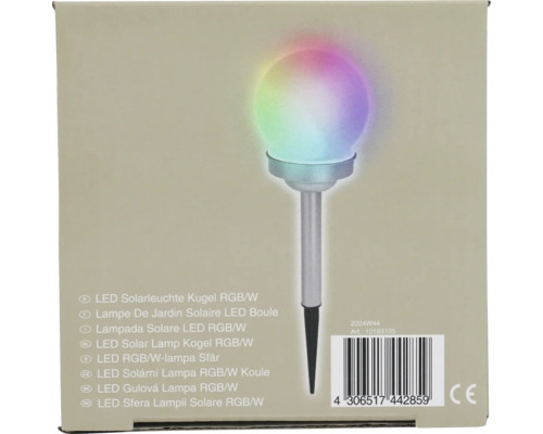 LED solarlamp bol RGB/wit
