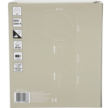 LED Solar sokkellamp met bol Ø 20 cm RGBW 50 cm zilver