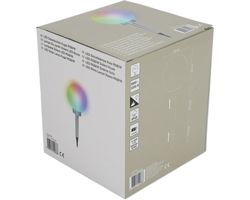 Verpakking van een LED-solarbollamp voor de tuin met kleurverandering