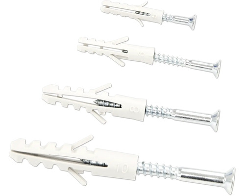 Kunststof pluggen met schroeven, verschillende maten