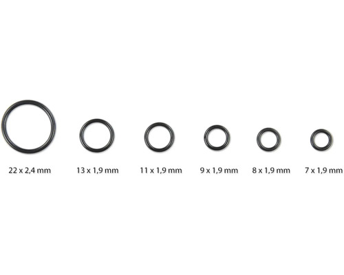 Verschillende maten O-ringen