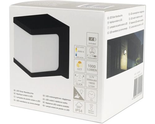 Verpakking van een LED solar wandlamp