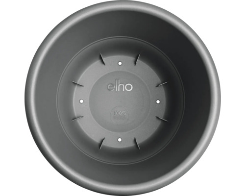 Grijze bloempot van bovenaf