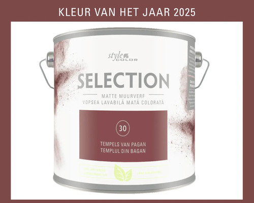 SELECTION StyleColor Muurverf kleur 30 Tempels van Pagan mat 2,5 l Verf van het jaar 2025 van Style Color Selection in matte uitvoering