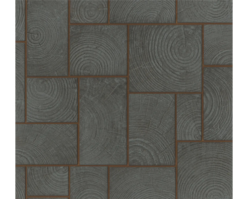 MARBURG Vliesbehang 85744 Natural Opulence houtoptiek antraciet Tegelpatroon met houtlook