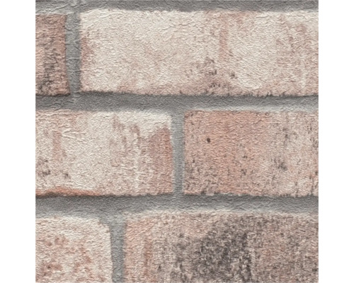 Close-up van behang met baksteenmotief