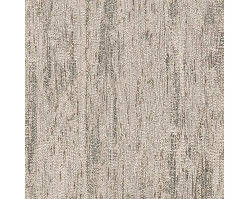 Close-up van een beige textielbehang met verticaal patroon