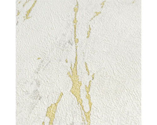 Close-up van een wit behang met een marmerpatroon