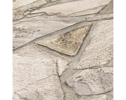 Close-up van een behang met metselwerk look