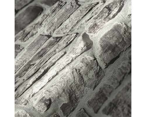 Close-up van een behang met steeneffect.