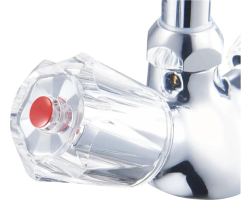 Waterkraan met handgreep van transparant kunststof