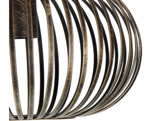 Detailopname van een draadlamp met metalen frame